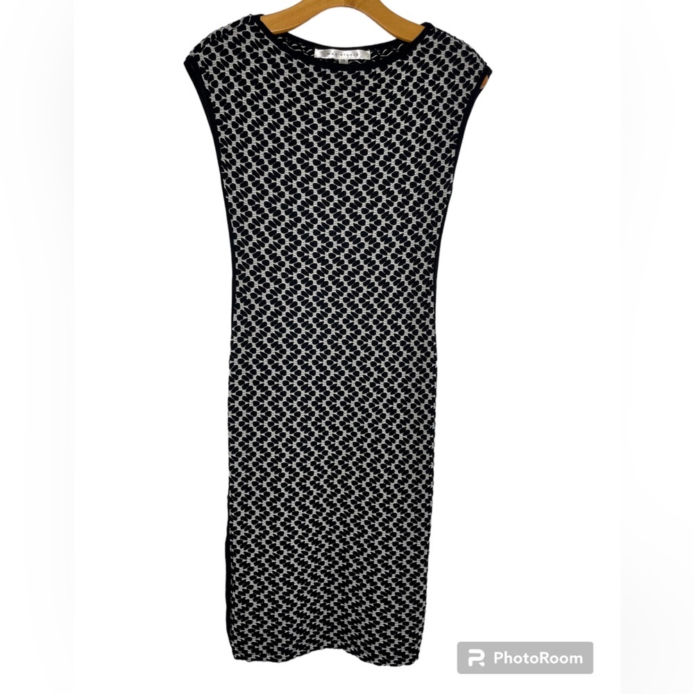 Max Studio Sleeveless Black and White BodyCon Midi Dress Size XS